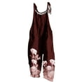 thumbnail image 1 of Usmixi Jumpsuits for Women Fashion Tie Dye Adjustable Strap Loose Wide Leg Pocket Comfy Linen Baggy Long Jumpsuits Overalls Summer Formal Ethnic Style Print Crewneck Sleeveless Maxi Rompers Pink m, 1 of 4