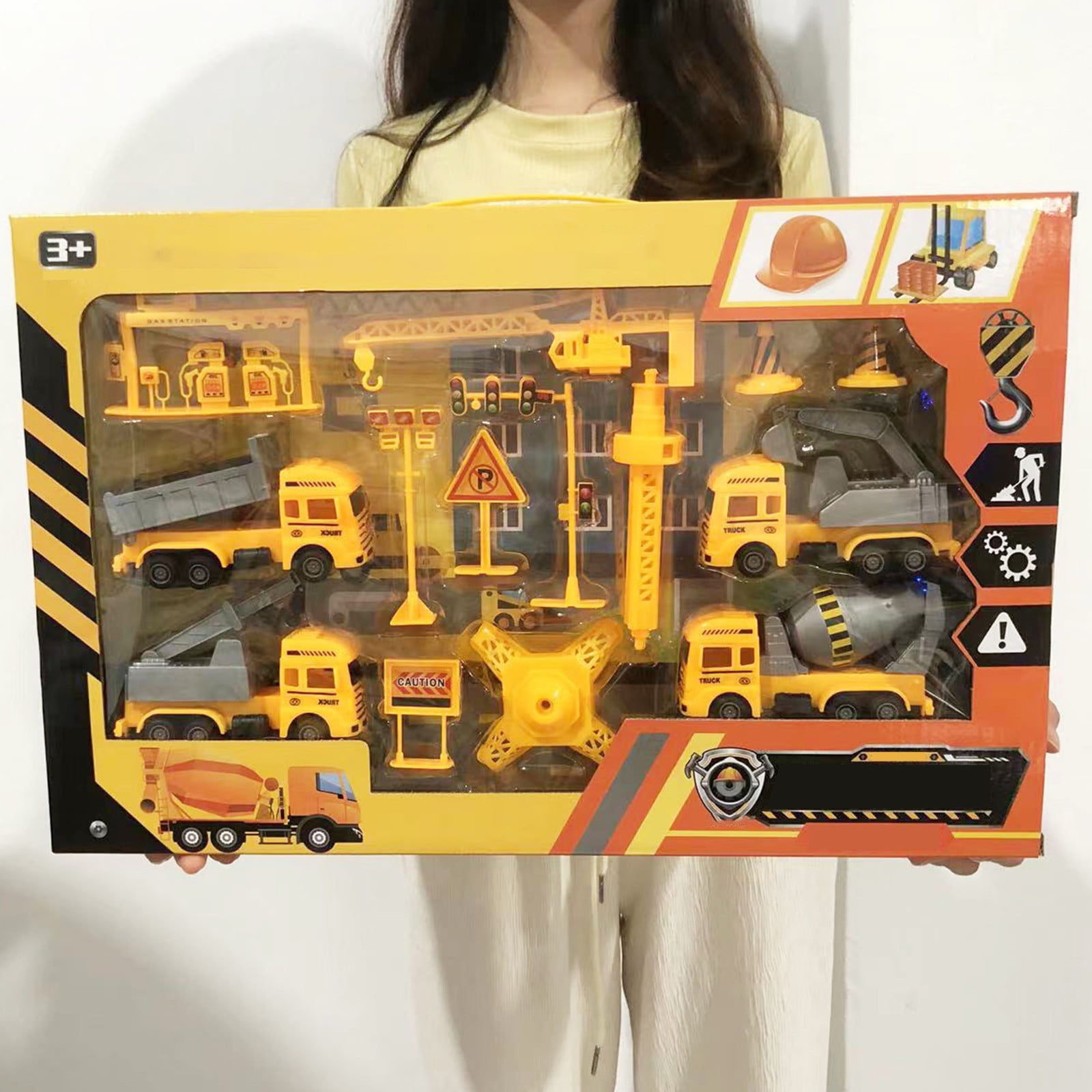 Usmixi Kids Construction Vehicles Playset ,-ane, Dump Truck, Cement ...