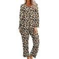 thumbnail image 1 of Usmixi Loungewear Set for Women Pajamas Sets for Women Vintage Leopard Print Long Sleeve Pullover Top and Pants 2 Piece Sets Ladies Homewear Sleepwear Lounge Matching Sets Under $10, 1 of 5