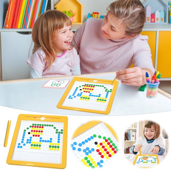 Usmixi Magnetic Pen Drawing Board Puzzle Toy Stimulates Children's and Concentration Puzzle Thinking Training Drawing Board Magnetic Drawing Board for Kids 50% Off Clear