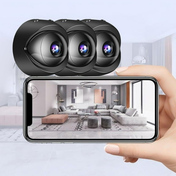 Usmixi Night Vision HD 1080P Mini WiFi Cameras, Black, 3 Count