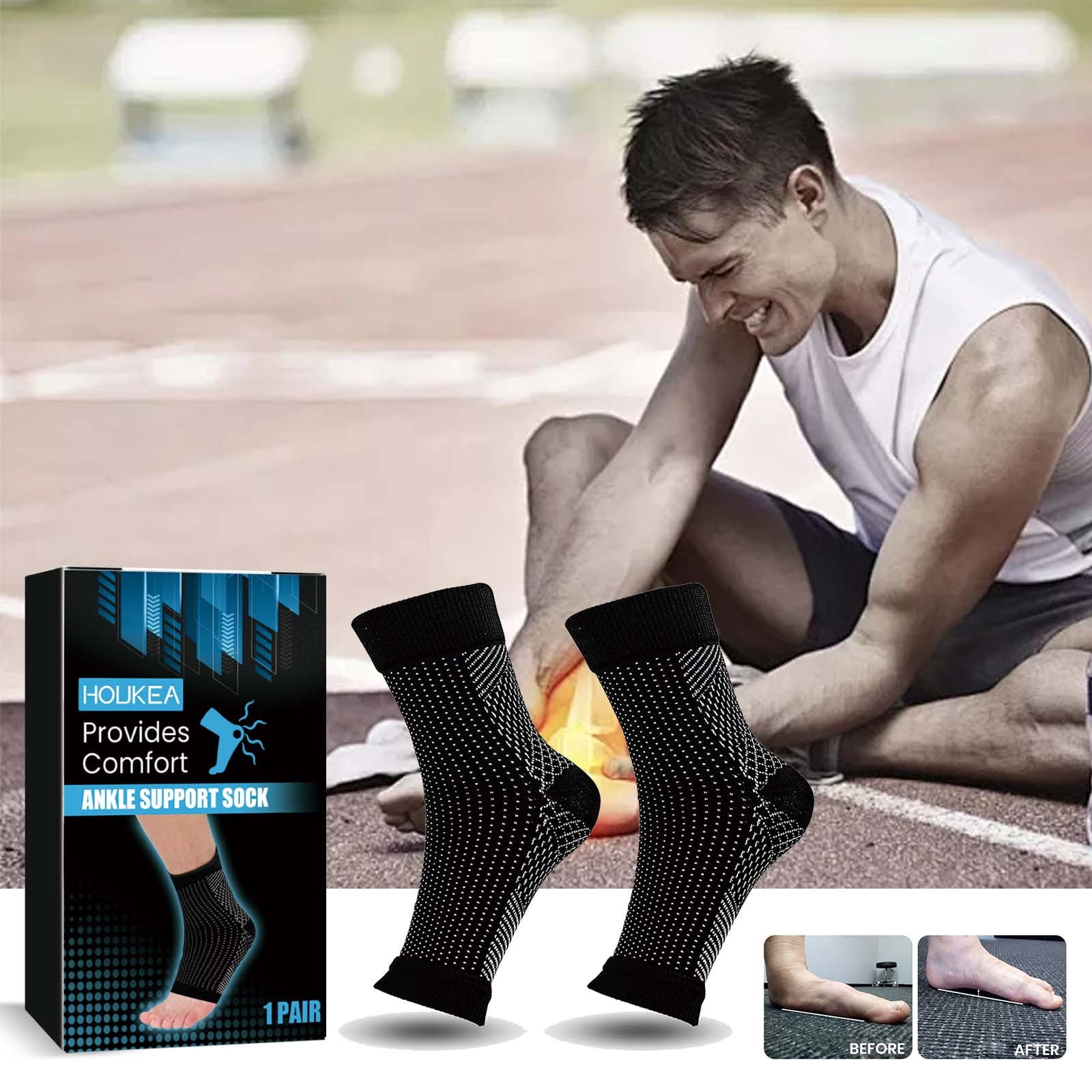 Usmixi Plantar Fasciitis Socks with Arch Support for Men & Women
