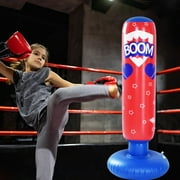 Usmixi Punching Bag for Kids, Inflatable Freestanding Bounce Back Kids Boxing Bag for Practicing Karate, Taekwondo and MMA, Gifts for Boys & Girls