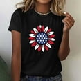 thumbnail image 1 of Usmixi Shirts for Women Independence Day Plus Size Loose Patriotic Tee Tops Summer Casual Crewneck Short Sleeve Sunflower Flag Print Ladies Blouses Black XXL, 1 of 4