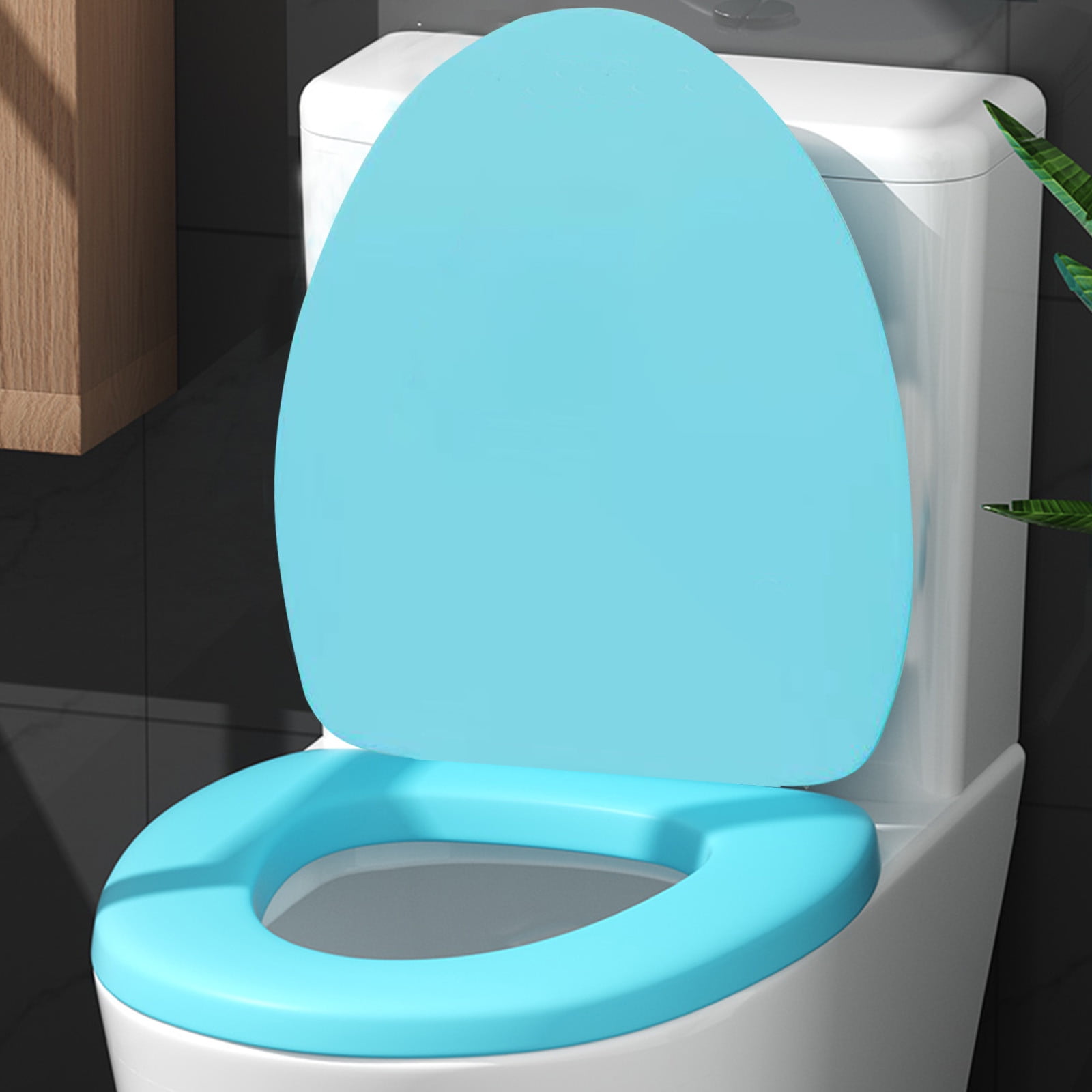 Usmixi Soft Elongated Vinyl Toilet Seat with Comfort Foam Cushioning - Fits All Standard Size Fixtures - Easy to Install, Free Shipping, Universal Quiet-Close Toilet Lid, Never Loosen
