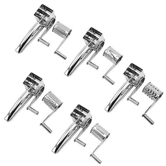 Usmixi Stainless Steel Hand Held Rotating Grater, Easily Use Hand Crank Rotary Shredder Grinder or Slicer for Grating Hard Cheese Chocolate Nuts Parmesan and More