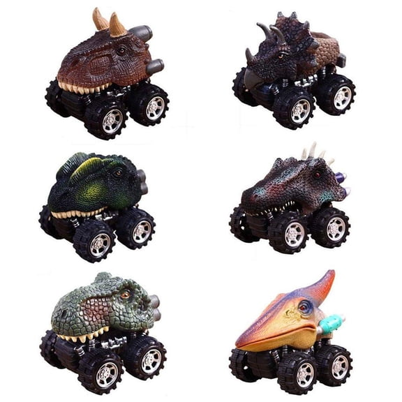 Usmixi Easter Basket Stuffers for Teens 6PC Children's Day Gift Toy Dinosaur Model Mini Toy Car Back Of The Car Gift Holiday Savings Stocking Stuffers for Kids