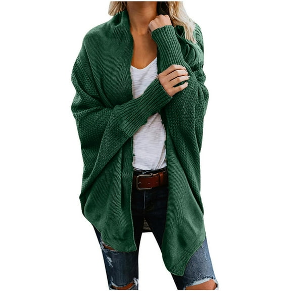 Usmixi Sweater Coat for Women Winter Knit Cardigan for Women Long Sleeve Open Front Cozy Knitted Cotton Sweater Coat Casual Solid Ladies Loose Long Sweater Cardigan Outwear Weekly