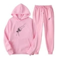 thumbnail image 1 of Usmixi Sweatsuits Set for Women Womens Plus Size Hoodies Lounge Sets Hooded Sweatshirt Drawstring Jogger Pants Tracksuits Sets Fashion Dandelion Print 2 Piece Outfits with Pocket Under $10, 1 of 2