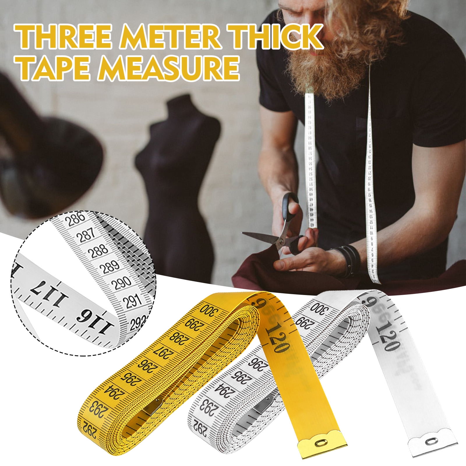Usmixi Tape Measure 300cm/120 Inch Doublescale Soft Tape Measuring