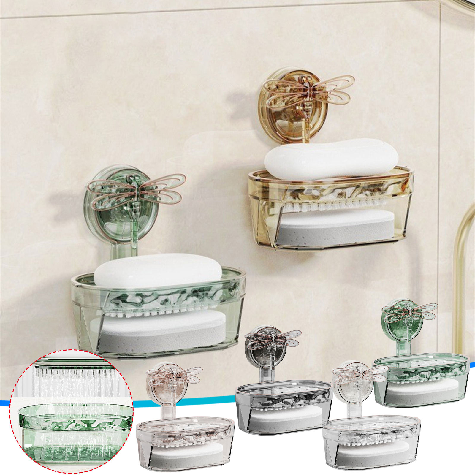 Usmixi Tax Free Weekend Sucker Soap Dish Household Wall Mounted Non Perforated Drainage Soap Box