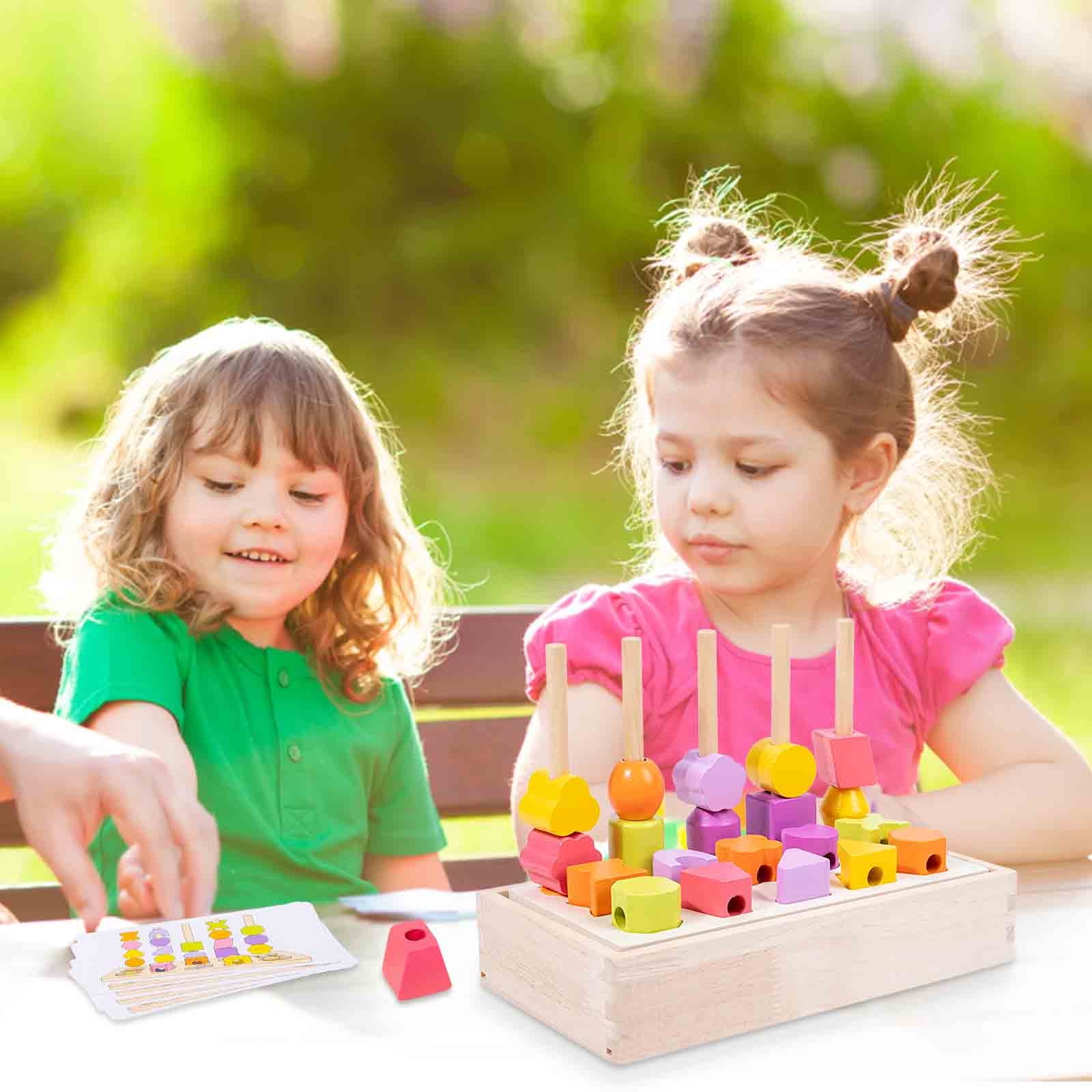 Usmixi Today Discount Montessori Wooden Beads Sequencing Toy Set
