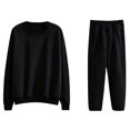 thumbnail image 1 of Usmixi Tracksuits Set for Women 2 Piece Outfits Women Casual Crewneck Sweatshirt and Drawstring Jogger Sweatpant Sweatsuit Sets with Pocket Ladies Solid Workout Lounge Sets Clearance Under $10, 1 of 4