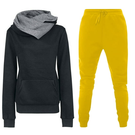 Usmixi Tracksuits Set for Women Womens Hoodies Sweatshirt Jogger Pants 2 Piece Outfits Casual Solid Drawstring Long Sweatpants Lounge Sets Sports Sweatsuit Sets with Pocket Under $10
