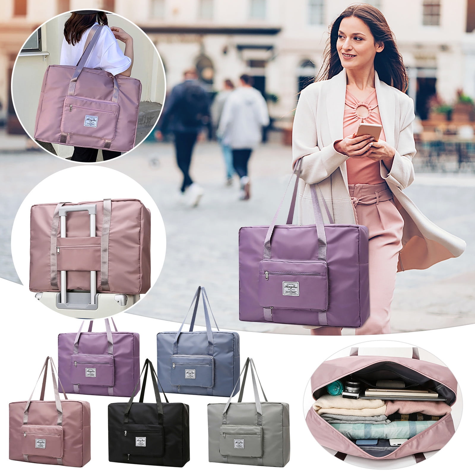 Usmixi Travel Duffle Bags, Large Capacity Expandable Folding Travel Bag