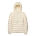 thumbnail image 1 of Usmixi 2023 Down Coat for Women Puffer Jacket for Women Plus Size Lightweight Thin Cotton Down Coat Long Sleeve Casual Solid Pocket Open Zipper Hooded Outwear Winter Down Coat, 1 of 3