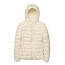 Usmixi 2023 Down Coat for Women Puffer Jacket for Women Plus Size Lightweight Thin Cotton Down Coat Long Sleeve Casual Solid Pocket Open Zipper Hooded Outwear Winter Down Coat
