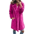 thumbnail image 1 of Usmixi 2023 Faux Fur Coat for Women Plush Trench Coat for Women Plus Size Casual Solid Soft Fuzzy Fleece Jacket Long Sleeve Lapel Open Front Overcoat Outwear Winter Faux Fur Coat, 1 of 4