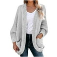 thumbnail image 1 of Usmixi Weekly Deals 2023 Sweater Coat for Women Knit Cardigan for Women Soft Warm Thickened Knitted Cable Sweater Coat Long Sleeve Casual Solid Pocket Open Front Outwear Winter Sweater Coat, 1 of 5