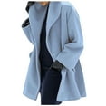 thumbnail image 1 of Usmixi Weekly Deals 2023 Wool Coat for Women Trench Jackets for Women Plus Size Casual Solid Open Front Cardigan Outwear Long Sleeve Lapel Comfy Woolen Outerwear with Pocket Winter Wool Coat, 1 of 7