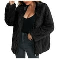 thumbnail image 1 of Usmixi Winter Faux Fur Jacket for Women Plush Coat for Women Long Sleeve Soft Fluffy Fleece Sherpa Jacket Casual Solid Open Zipper Plus Size Fuzzy Furry Outwear Faux Fur Jacket Under $5, 1 of 5