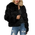 thumbnail image 1 of Usmixi Winter Faux Furry Coat for Women Fuzzy Fleece Coat for Women Long Sleeve Casual Solid Open Front Fluffy Plush Jacket Warm Thickened Cozy Faux Fur Outwear Casual Faux Furry Coat, 1 of 7