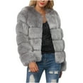 thumbnail image 1 of Usmixi Winter Faux Furry Coat for Women Fuzzy Fleece Coat for Women Long Sleeve Casual Solid Open Front Fluffy Plush Jacket Warm Thickened Cozy Faux Fur Outwear Casual Faux Furry Coat, 1 of 7