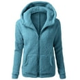 thumbnail image 1 of Usmixi Winter Fleece Coat for Women Hooded Coat for Women Open Front Zipper Cozy Soft Lamb Plush Sweatshirt Coat Long Sleeve Casual Solid Pocket Fuzzy Fleece Jacket Casual Fleece Coat, 1 of 6
