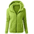 thumbnail image 1 of Cyber&Monday Deals Womens Winter Fleece Coat Hooded Coat for Women Open Front Zipper Cozy Soft Lamb Plush Sweatshirt Coat Long Sleeve Casual Solid Pocket Fuzzy Fleece Jacket Fleece Coat Flash Deals, 1 of 6