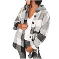 thumbnail image 1 of Usmixi Winter Hooded Shacket for Women Womens Flannel Jacket Fashion Button Down Plaid Print Shirt Coat Ladies Loose Long Sleeve Fall Comfy Woolen Outwear Hooded Shacket, 1 of 4