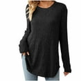 thumbnail image 1 of Usmixi Winter Sweater for Women Knitted Pullover Tops for Women Loose Casual Round Neck Thin Lightweight Sweater Tunic Casual Solid Sweater Fall Long Sleeve Tops 2023, 1 of 4