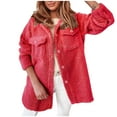 thumbnail image 1 of Usmixi Winter Fleece Coat for Women Womens Plush Jacket Casual Solid Button Down Lapel Fluffy Sherpa Coat Long Sleeve Cozy Fuzzy Fleece Coat Outwear with Pocket Casual Fleece Coat, 1 of 6