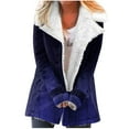 thumbnail image 1 of Usmixi Winter Plush Coat for Women Padded Fleece Lined Coat for Women Fashion Gradient Print Plush Overcoat Long Sleeve Button Down Lapel Outerwear with Pocket Plush Coat Under $5, 1 of 4