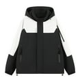 thumbnail image 1 of Usmixi Winter Womens Raincoat Plus Size Windbreaker Jacket for Women Outdoor Hiking Climbing Rain Jacket Long Sleeve Zip up Color Patchwork Pocket Hooded Outwear, 1 of 3