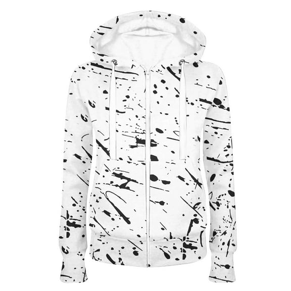 Usmixi Winter Womens Sweatshirt Coats Hooded Sweatshirts Coats for Women Winter Long Sleeve Front Zipper Jackets Fashion Camouflage Drawstring Outwear with Pockets Up to 65% off