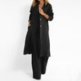 thumbnail image 1 of Usmixi Winter Womens Trench Jacket Long Coat for Women Fall Loose Lightweight Cotton Linen Shirt Outwear Casual Solid Button Down Lapel Long Sleeve Pocket Windbreaker Jacket Up to 65% off, 1 of 7