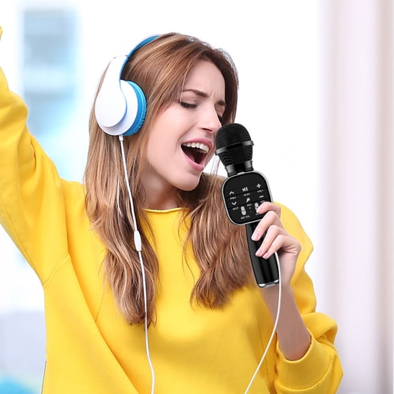 PPgejGEK Wireless Microphone Bluetooth Speaker All-in- Mobile Phone Karaoke Live Microphone-S Couplet Four Kinds Of Sound Effects Real- Ear Back Monitoring up to 65% off