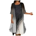 thumbnail image 1 of Usmixi Women Comfy Round Neck Sleeveless Floral Print Long Chiffon Dress with Solid Cardigan Coat Two-Piece Sets Elegant Wedding Guest Flowy Dresses Gray l, 1 of 7