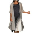 thumbnail image 1 of Usmixi Women Comfy Round Neck Sleeveless Floral Print Long Chiffon Dress with Solid Cardigan Coat Two-Piece Sets Elegant Wedding Guest Flowy Dresses White XXXXXL, 1 of 7