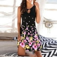 thumbnail image 1 of Usmixi Women Formal Dresses-Women Tunic Dresses Summer Beach Sunflower Print Sleeveless Tank Mini Dress Casual Hollowed Crewneck Tight Waist Dress Red XXL, 1 of 6