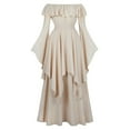 thumbnail image 1 of Usmixi Women Renaissance Dresses Party Prom Vintage Costume Medieval Gown Maxi Long Dress Fashion Empire Waist Irregular Ruffle Hem Long Dress Clothes, 1 of 7