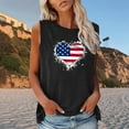 thumbnail image 1 of Usmixi Womens 4th of July Tank Tops Comfy Loose Fit Independence Day Patriotic Graphics Shirts Vest Summer Fashion American Flag Heart Print Round Neck Sleeveless Blouse Black s, 1 of 4