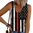 thumbnail image 1 of Usmixi Womens 4th of July Tank Tops Plus Size Knitted Ribbed Independence Day Patriotic Shirt Vest Summer Fashion American Flag Print V-Neck Sleeveless Blouse Black xxxxxl, 1 of 5