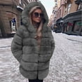thumbnail image 1 of Usmixi Womens Faux Fur Coat Womens Faux Furry Coats Plus Size Casual Solid Open Front Hooded Jacket Soft Cozy Fuzzy Fleece Plush Outerwear with Pocket Winter Faux Fur Coat, 1 of 4