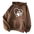 thumbnail image 1 of Usmixi Womens Hoodies Oversized Sweatshirt for Women Classic Paw Dog Graphics Pocket Ladies Pullover Hooded Sweatshirt Winter Trendy Heart Print Long Sleeve Hoodies Tops Weekly, 1 of 2