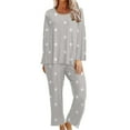 thumbnail image 1 of Usmixi Womens Pajama Set Womens Sleepwear 2 Piece Sets Fashion Star Print Lightweight Long Sleeve Pullover and Pant Lounge Sets Homewear Pajamas Sets with Pocket, 1 of 5
