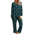 thumbnail image 1 of Usmixi Womens Pajama Set Womens Sleepwear 2 Piece Sets Fashion Star Print Lightweight Long Sleeve Pullover and Pant Lounge Sets Homewear Pajamas Sets with Pocket, 1 of 4