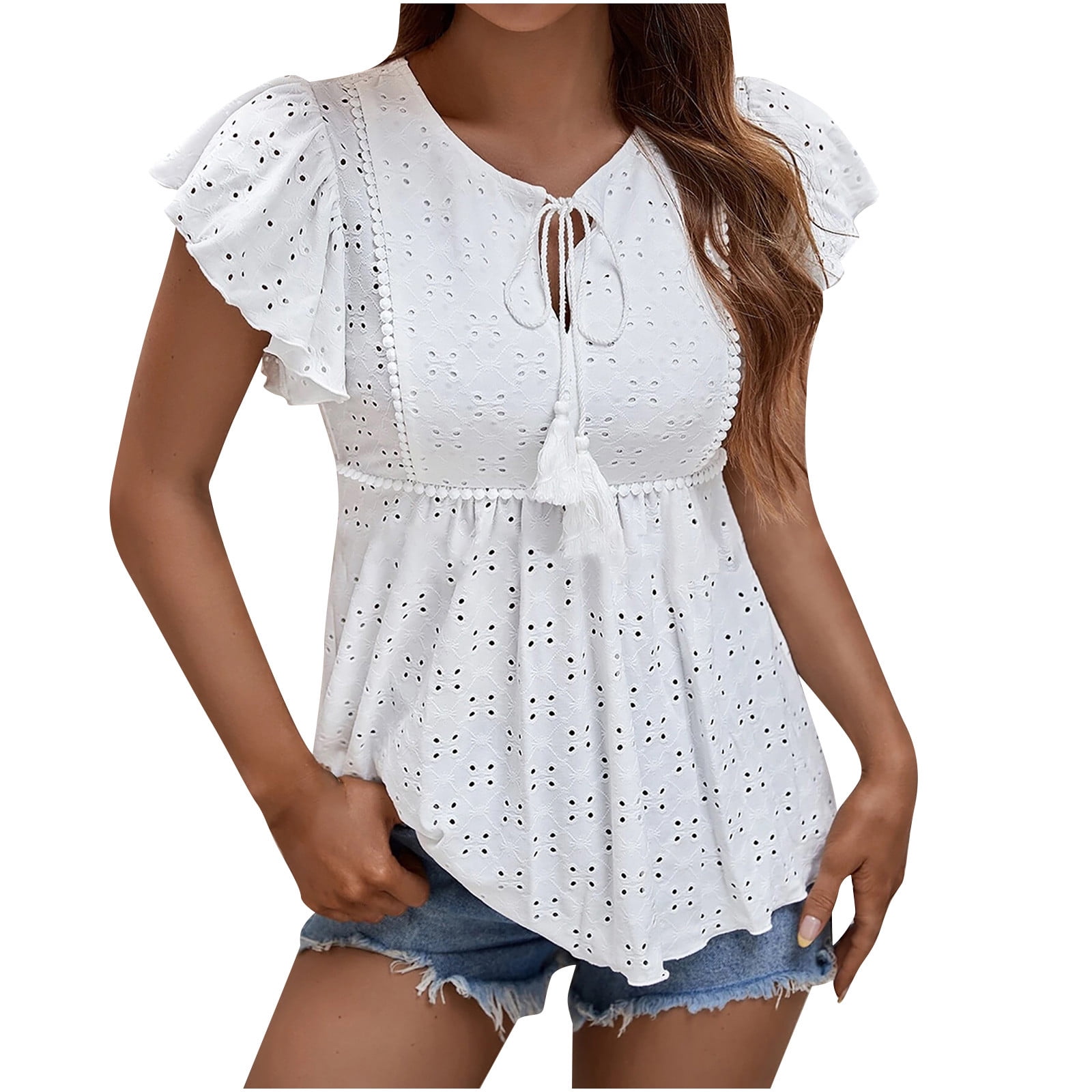 cute white summer blouses