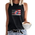 thumbnail image 1 of Usmixi Womens Shirts Sleeveless Crewneck Baseball US Flag Print Tank Tops 4th July Independence Day Loose Fit Racerback Tank Tops Black XXL, 1 of 5
