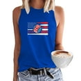 thumbnail image 1 of Usmixi Womens Shirts Sleeveless Crewneck Baseball US Flag Print Tank Tops 4th July Independence Day Loose Fit Racerback Tank Tops Blue XL, 1 of 5